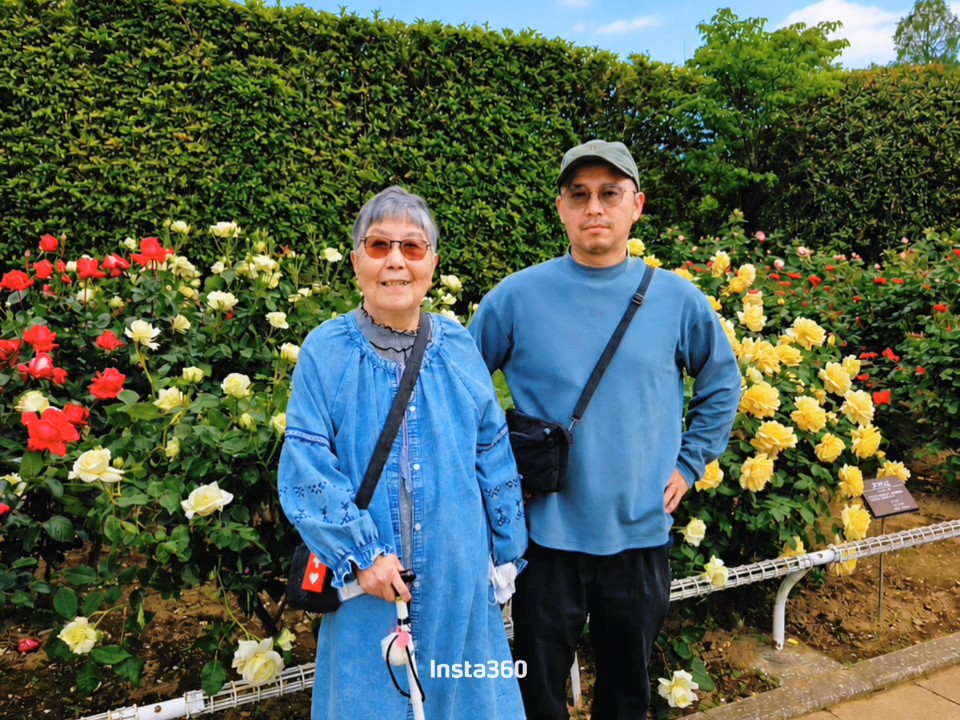 義母、妻と近所のバラ園🌹